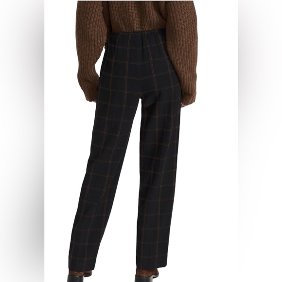 Vince Flannel Plaid Wide Leg Pants black brown wool cashmere blend super soft 16 - Picture 2 of 12